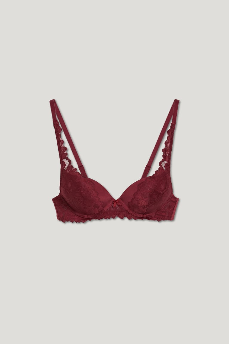 Spodne Pradlo C&A Underwire Bra Plunge Polstrované Damske Červené | 8429CDFOK