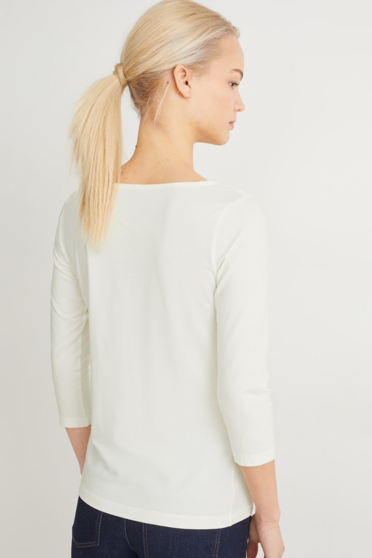 Topy C&A Long Sleeve Damske Biele | 1603OGBVL