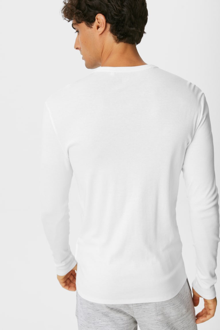 Topy C&A Long Sleeve Organic Bavlnene Panske Biele | 9620PXINO