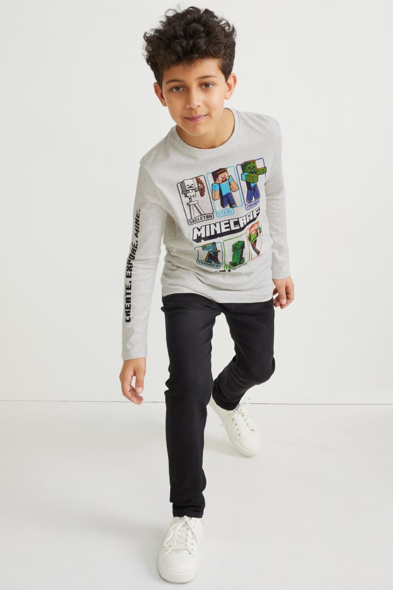 Topy C&A Minecraft Long Sleeve Chlapcenske Svetlo Siva | 7391GHZJR