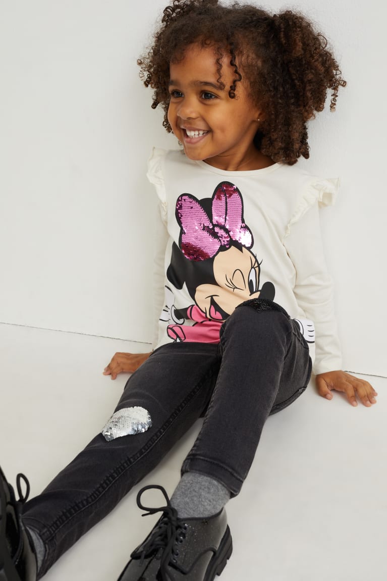 Topy C&A Minnie Mouse Long Sleeve Shiny Dievcenske Biele | 1409FJGHB