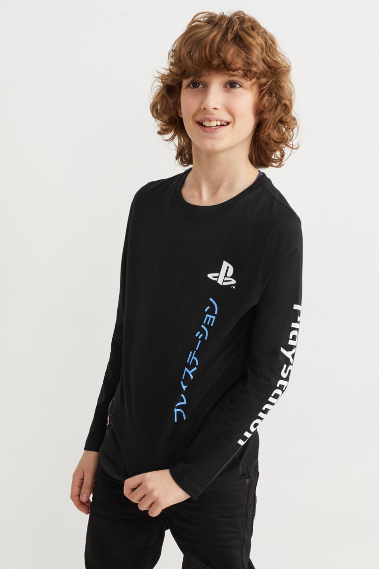 Topy C&A Playstation Long Sleeve Chlapcenske Čierne | 0598CODZU