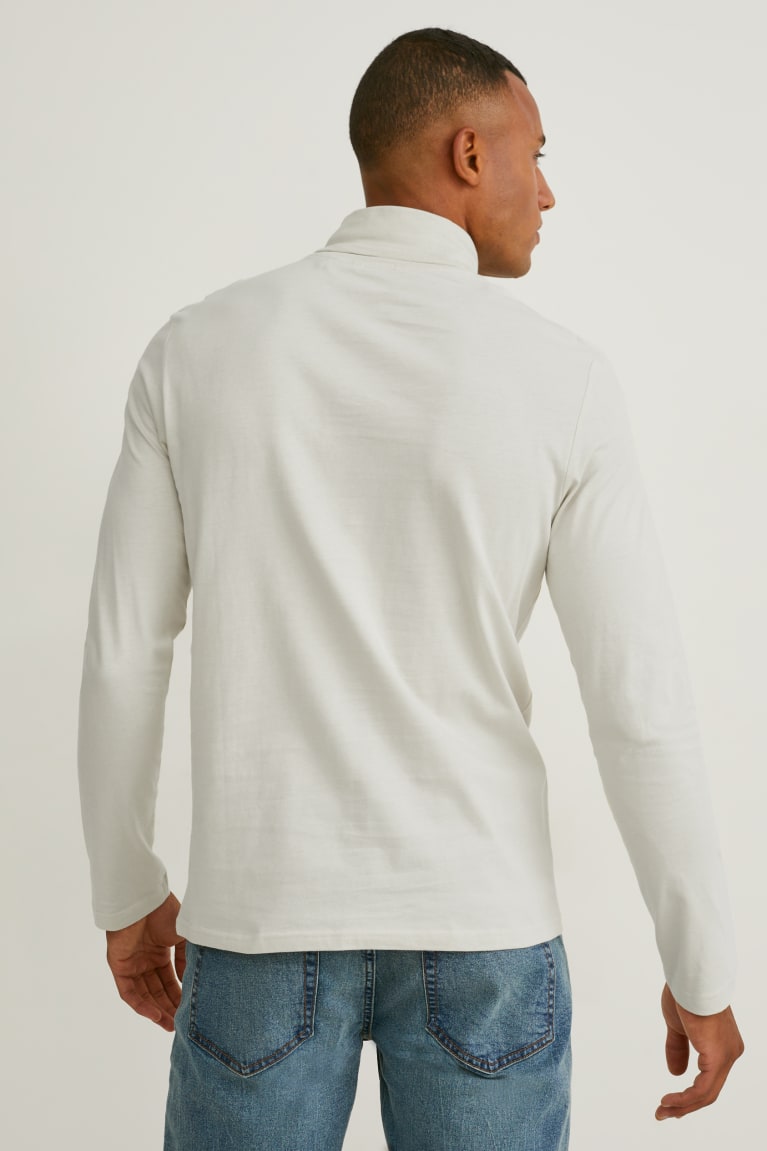 Topy C&A Polo Neck Organic Bavlnene Panske Biele | 8540ZCUJY