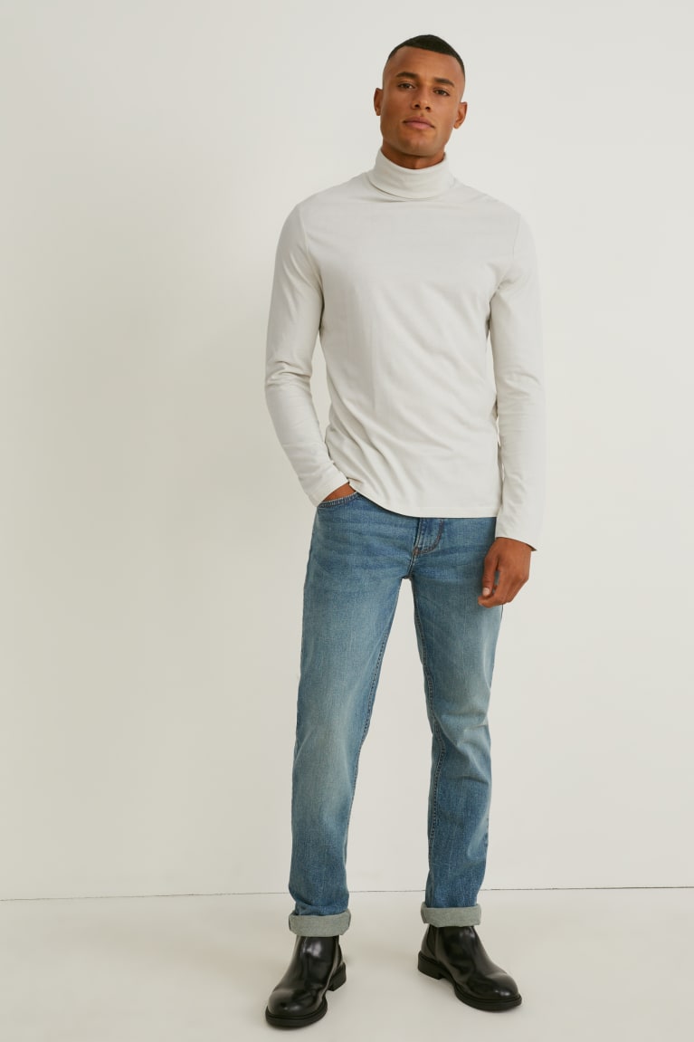 Topy C&A Polo Neck Organic Bavlnene Panske Biele | 8540ZCUJY