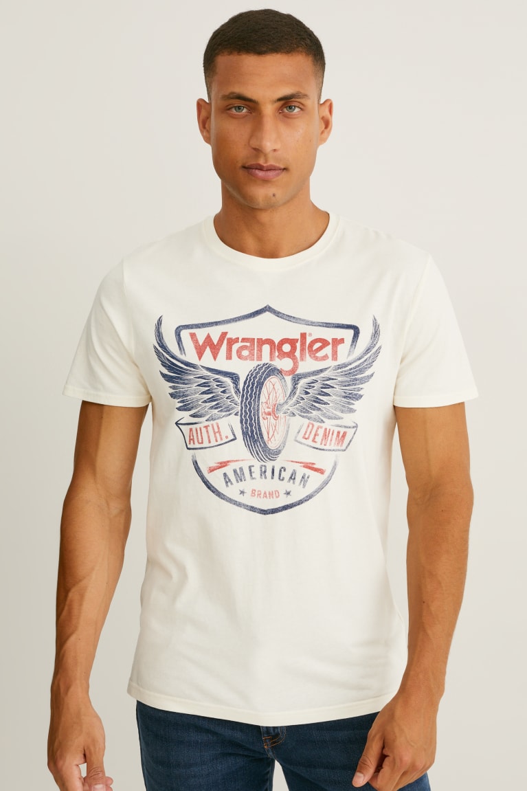 Tricko C&A Wrangler Panske Biele | 6823ALWEZ